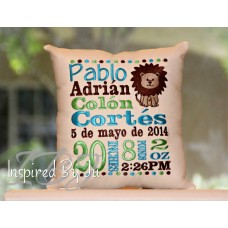 Lion - Birth Announcement Pillow